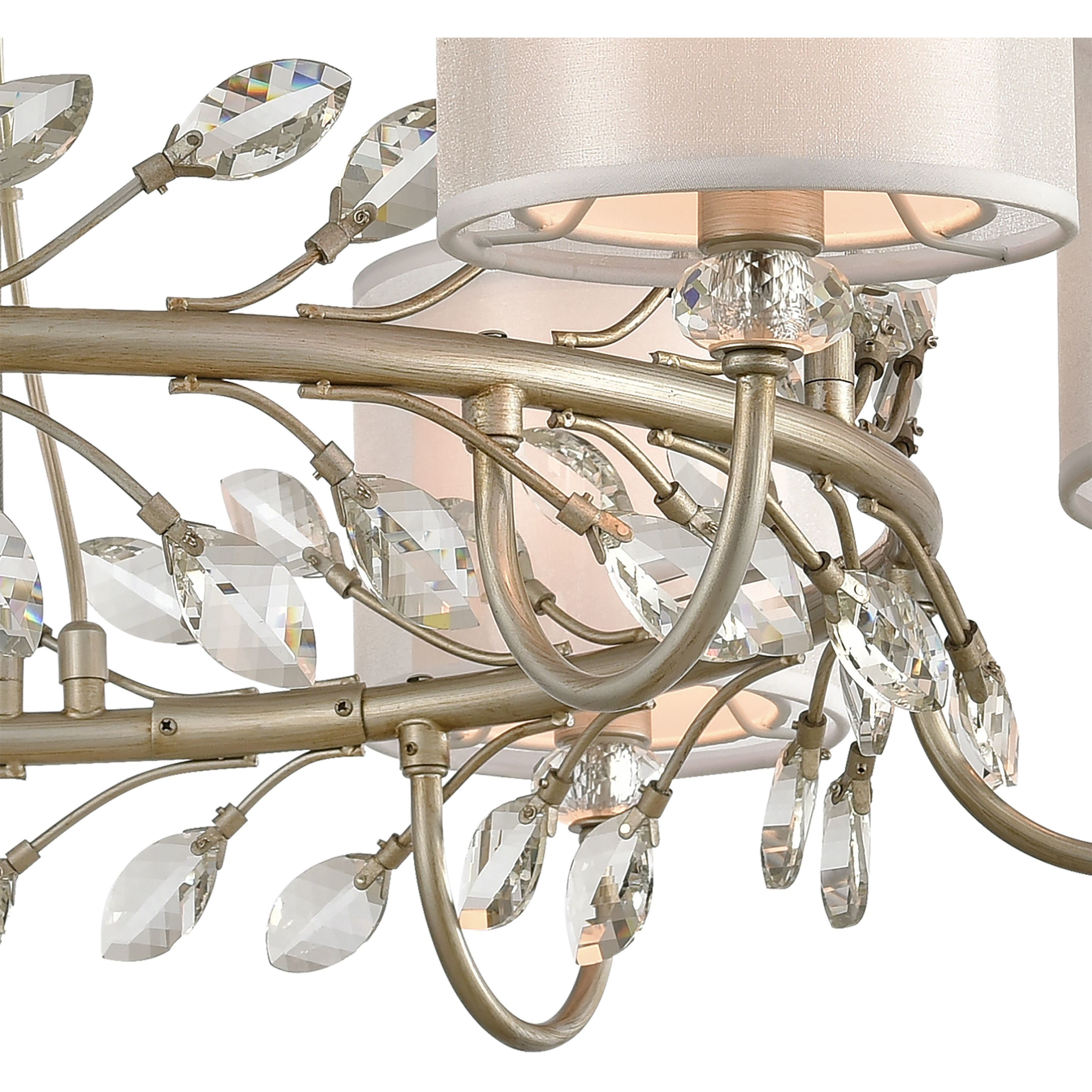Asbury 6 Light 34 inch Aged Silver Chandelier Ceiling Light