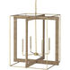 Purebred 4 Light 32.25 inch Dark Contemporary Gold Leaf Chandelier Ceiling Light, Large