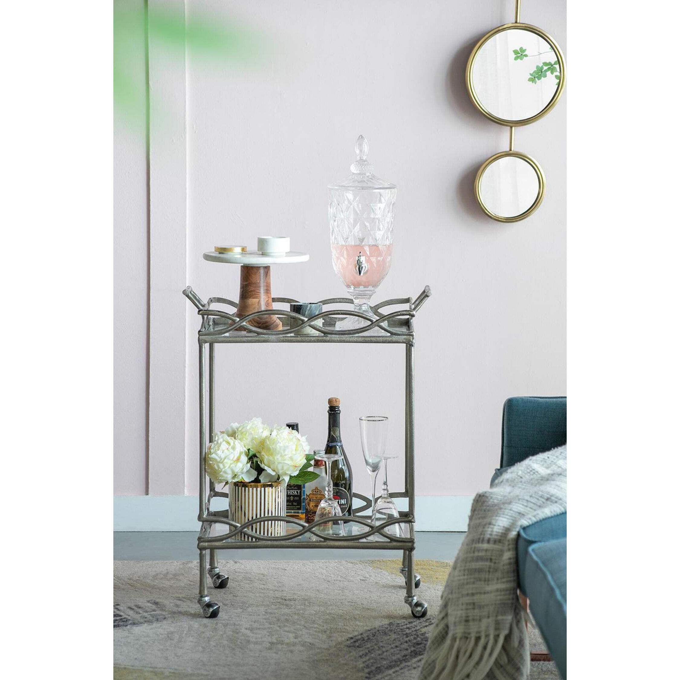 Anita Nickel Bar Cart