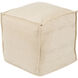 Copacetic 18 inch Light Beige Pouf, Cube