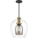Amesbury 1 Light 15.75 inch Coal and Oxidized Aged Brass Pendant Ceiling Light