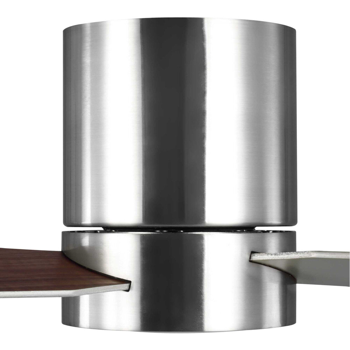 Chase 56 inch Brushed Nickel with Silver/American Walnut Blades Hugger Ceiling Fan, Progress LED