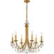 Bridgehampton 6 Light 26 inch Antique Gold Chandelier Ceiling Light in Clear Swarovski Strass
