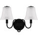 McKinney 2 Light 15.5 inch Matte Black Bath Light Wall Light, Medium