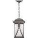 Abbott 1 Light 8 inch Antique Pewter Outdoor Hanging Lantern