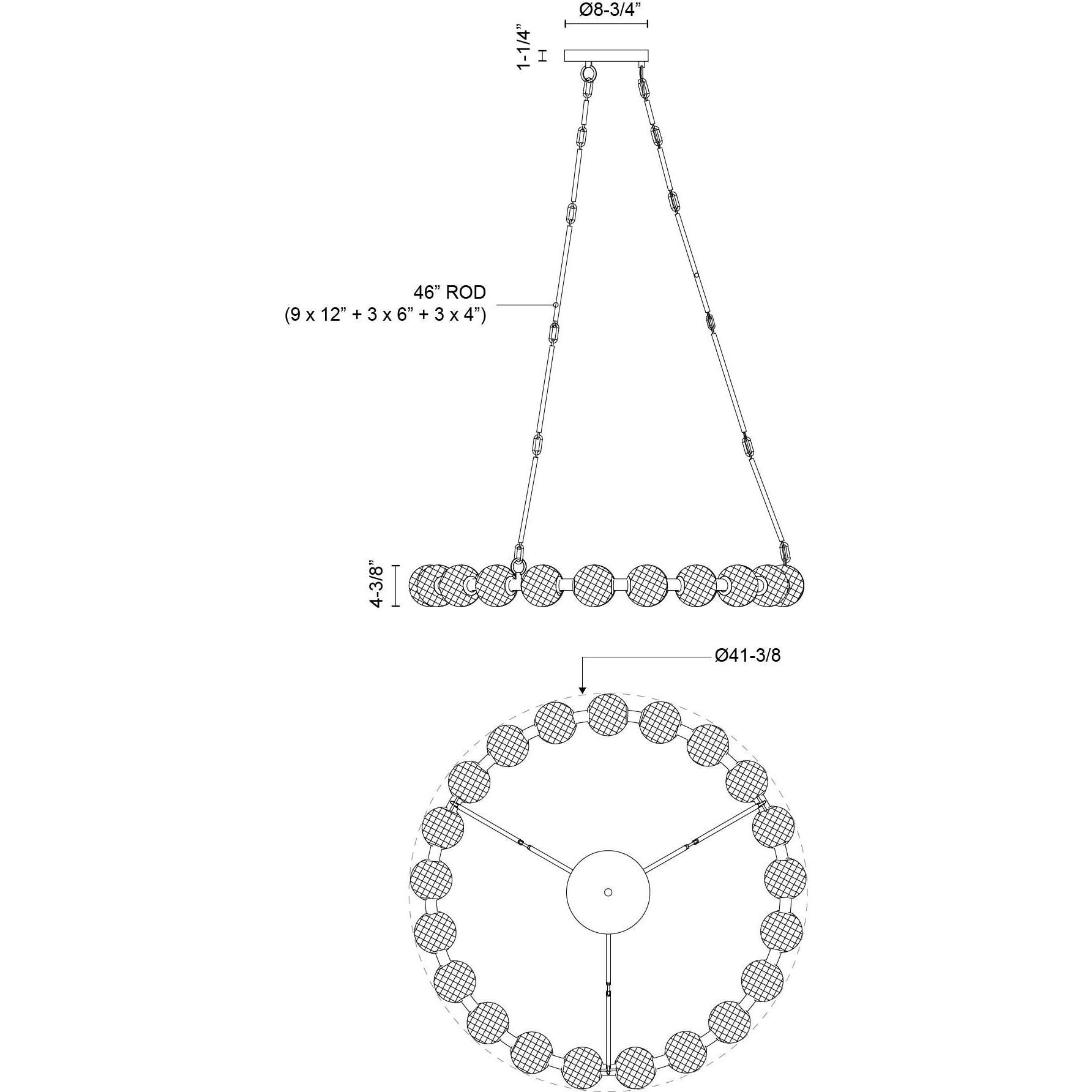 Marni LED 41.38 inch Polished Nickel Chandelier Ceiling Light