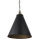 Fenton 18 inch Black with Antiqued Gold Accents Pendant Light Ceiling Light