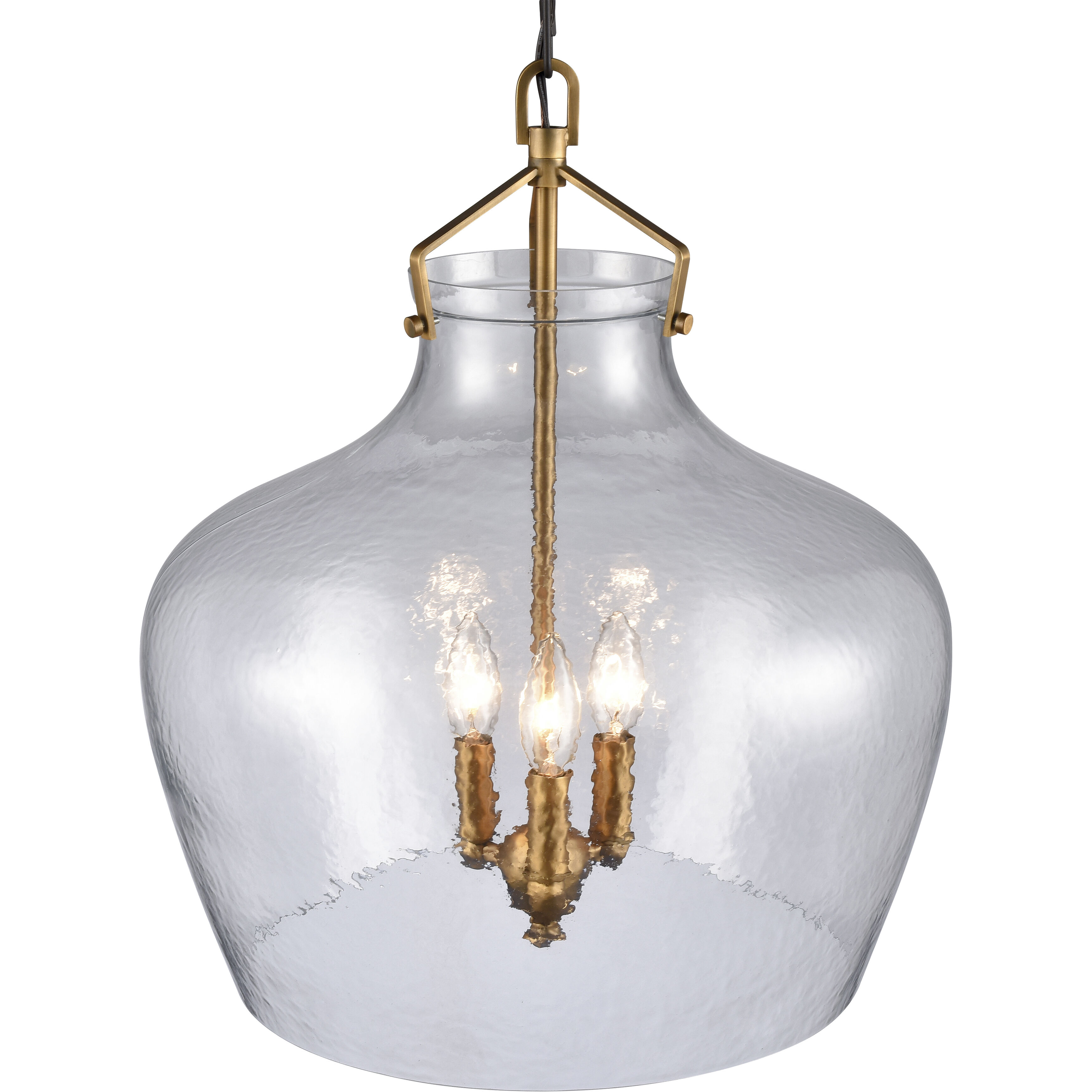 Davenport 3 Light 17 inch Brushed Antique Brass Pendant Ceiling Light