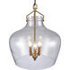 Davenport 3 Light 17 inch Brushed Antique Brass Pendant Ceiling Light