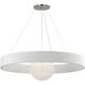 Visual Comfort Signature Collection Windsor Smith Arena LED 42 inch Polished Nickel and Matte White Ring and Globe Chandelier Ceiling Light WS5001PN/WHT-WG - Open Box