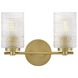 Mabel 2 Light 14 inch Lacquered Brass Bath Light Wall Light