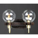 Bauhaus 2 Light 16 inch Bronze/Satin Brass Bath Vanity Wall Light