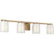 Drew & Jonathan Holden 4 Light 32.63 inch Satin Brass Bath Vanity Wall Light in Standard