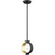 Meadowbrook 1 Light 12 inch Black with Brushed Nickel Accents Pendant Ceiling Light
