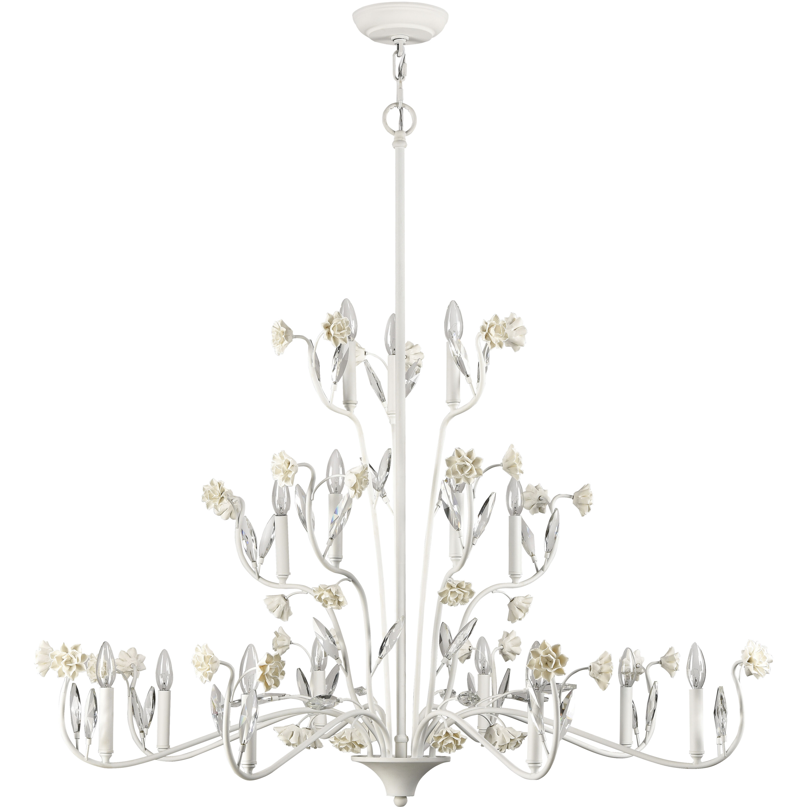 Adelaide 15 Light 49 inch Textured White Chandelier Ceiling Light