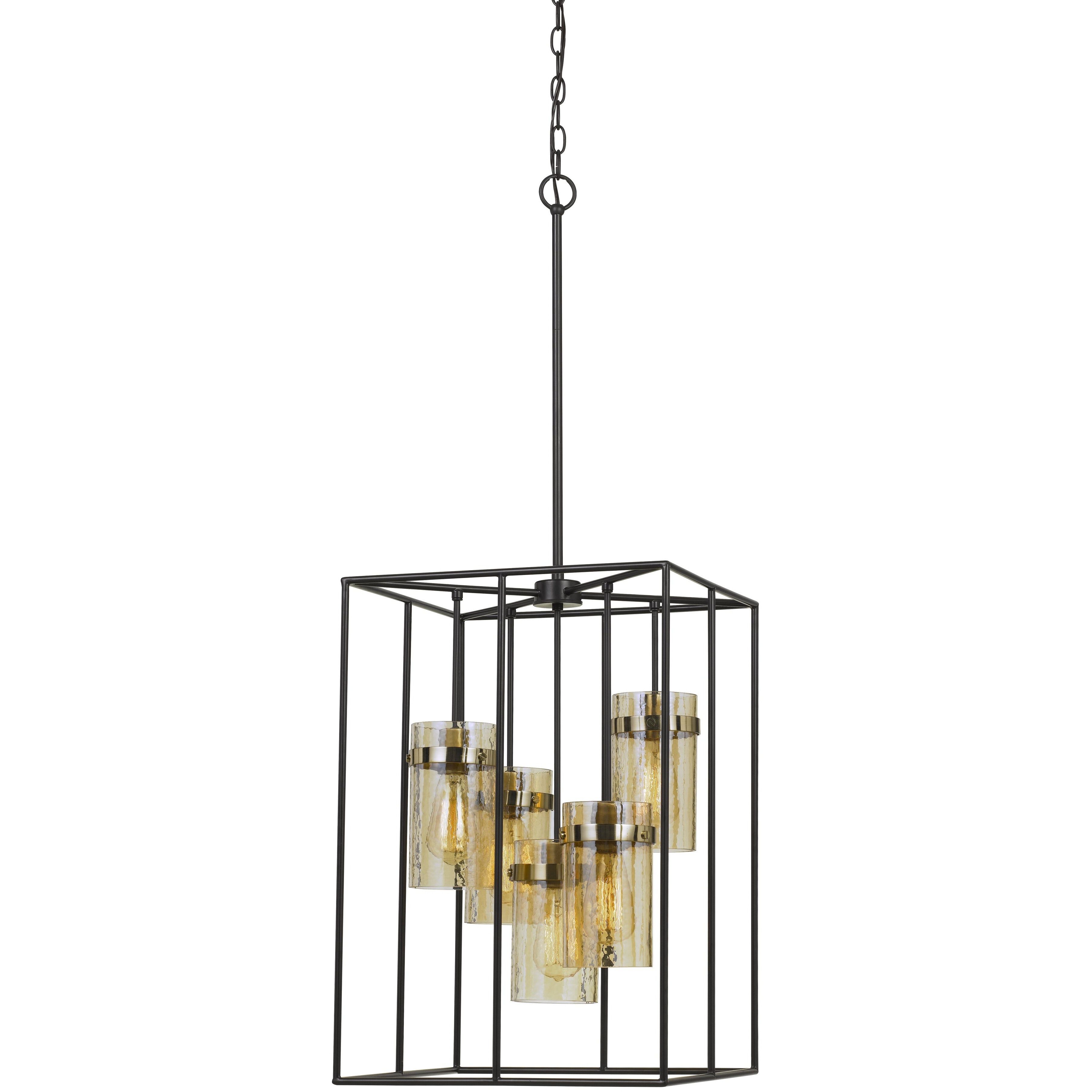 Cremona 5 Light 17 inch Black and Antique Brass Pendant Ceiling Light