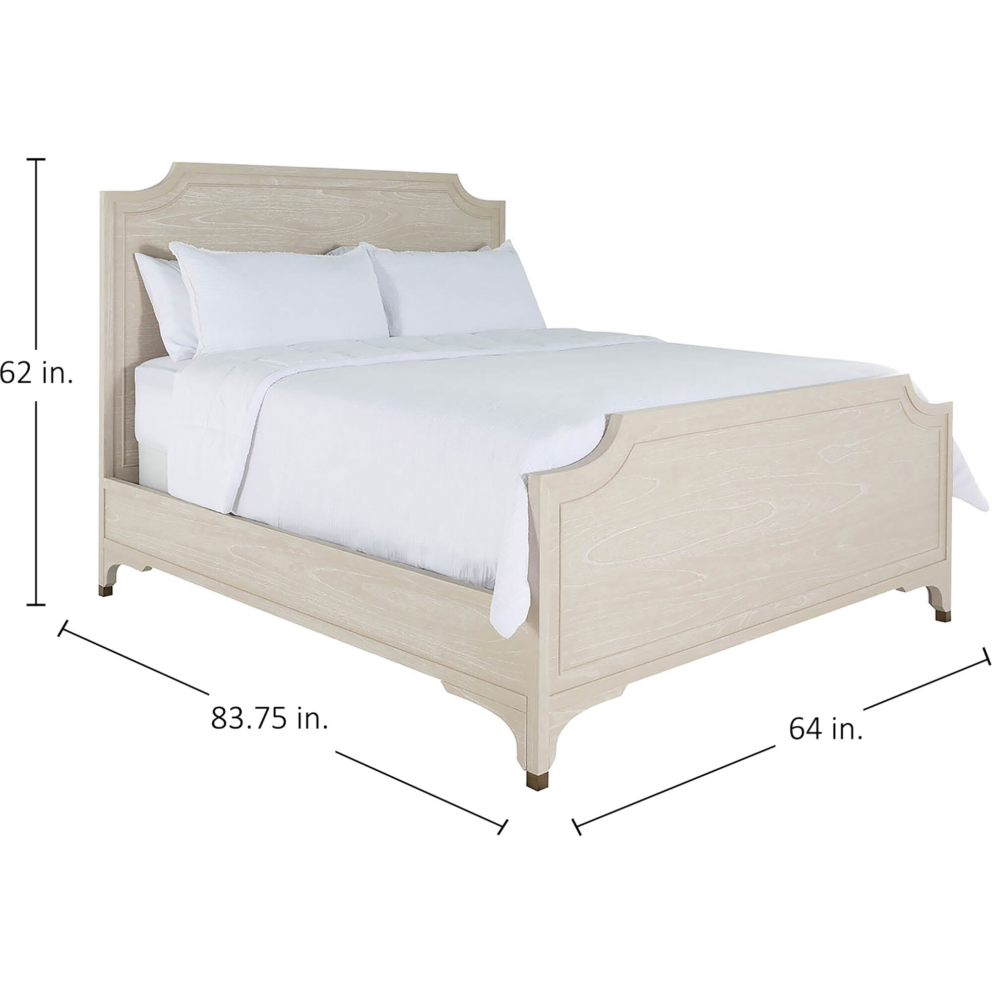 Alexandra Cerused White and Stained Gold Queen Bed