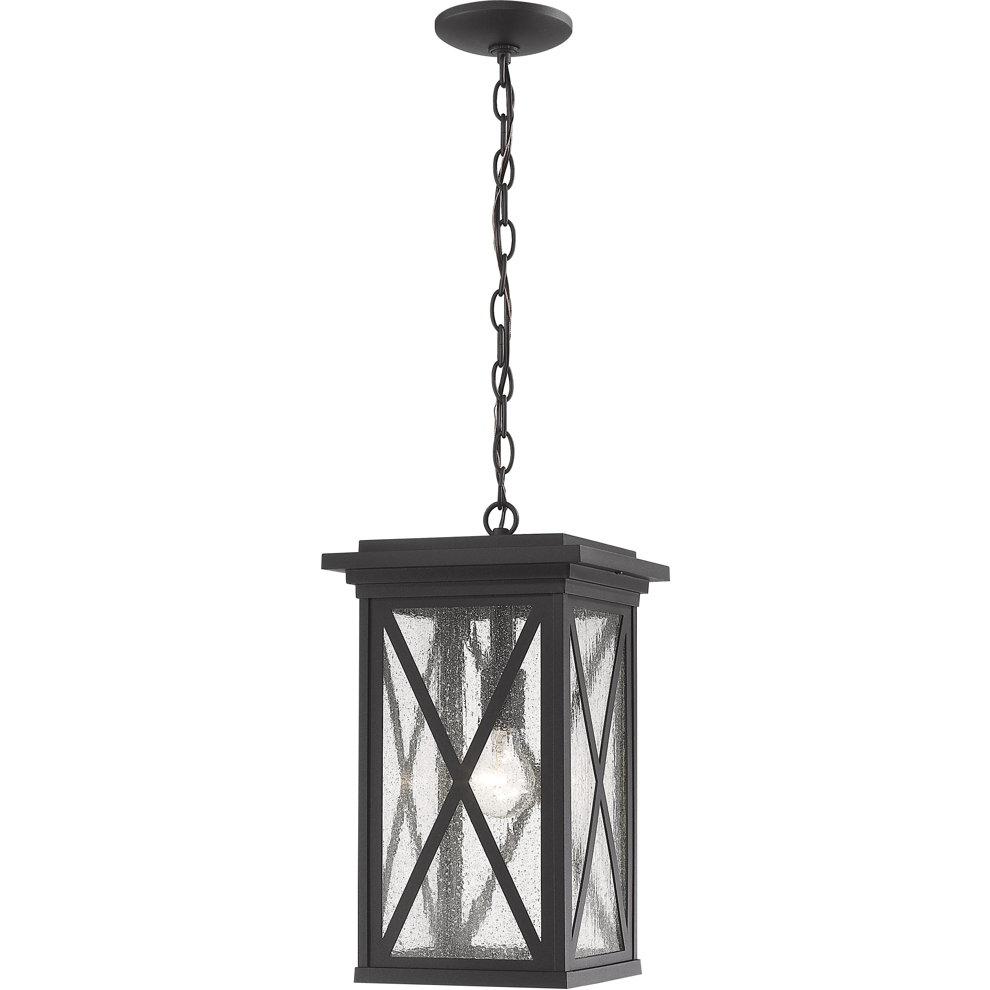 Brookside 1 Light 9.5 inch Black Outdoor Chain Mount Ceiling Fixture