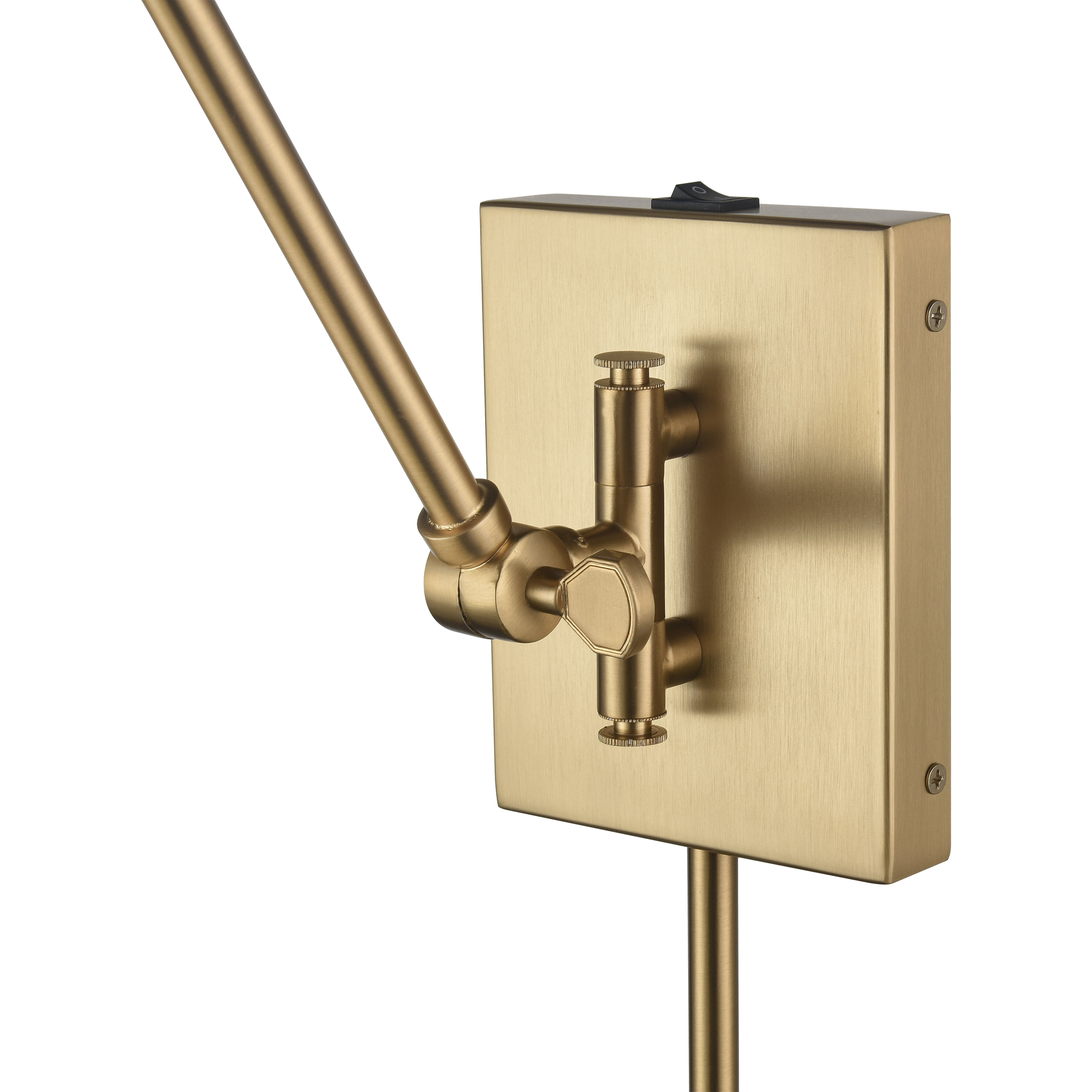 Whitmire 10.5 inch 60 watt Brushed Gold Swingarm Sconce Wall Light, Plug-In/Hardwire