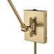 Whitmire 10.5 inch 60 watt Brushed Gold Swingarm Sconce Wall Light, Plug-In/Hardwire