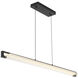 Neoness LED 50 inch Matte Black Linear Chandelier Ceiling Light in Clear