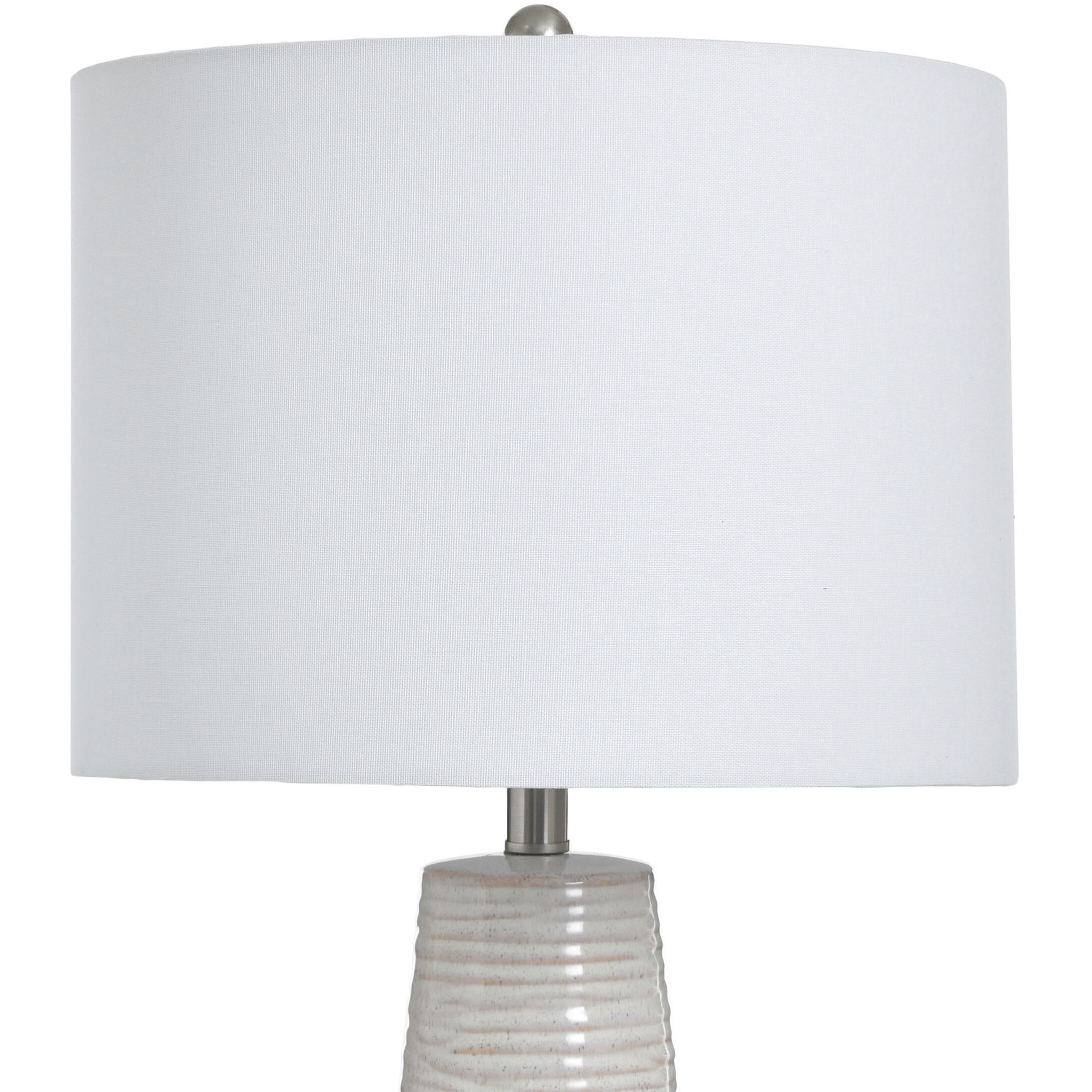 Evian 31 inch 100.00 watt Two Toned Ceramic Lamp With Ivory Table Lamp Portable Light