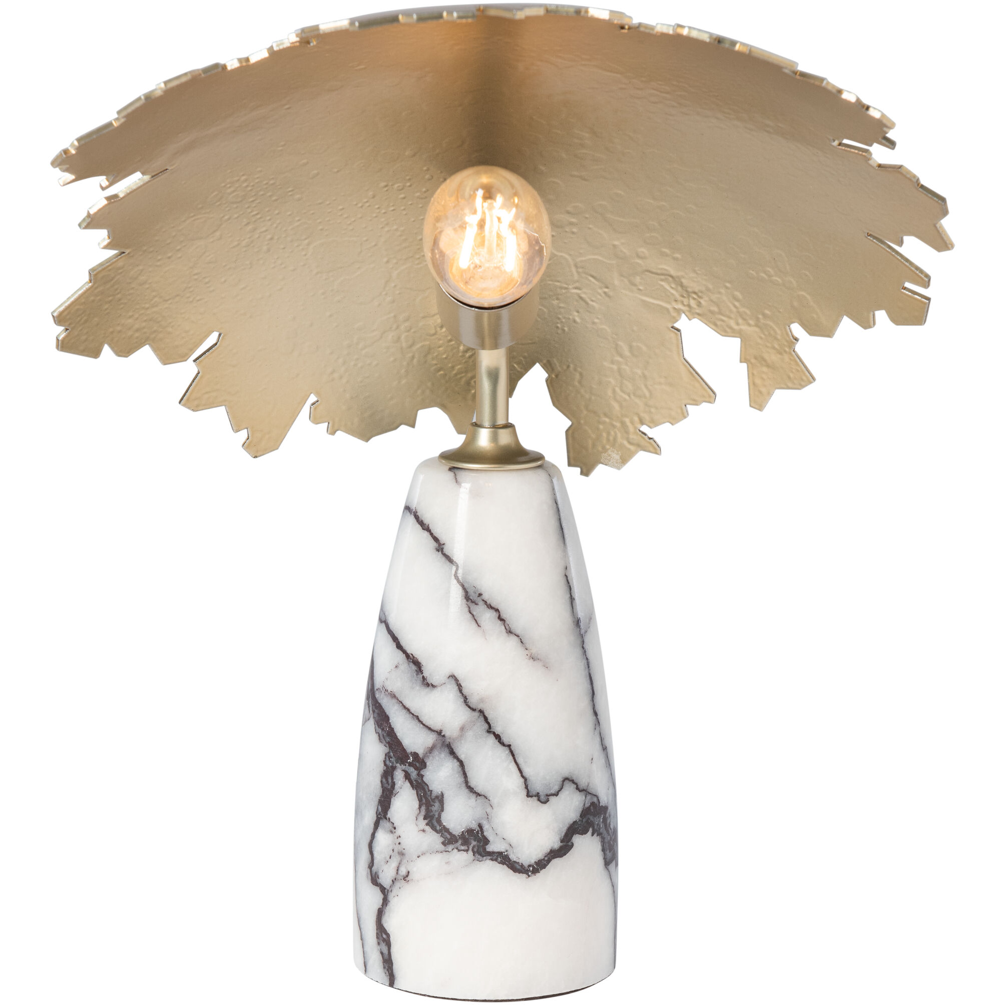 Pangea 10 inch 60.00 watt Modern Brass Mini Table Lamp Portable Light in Lilac Marble