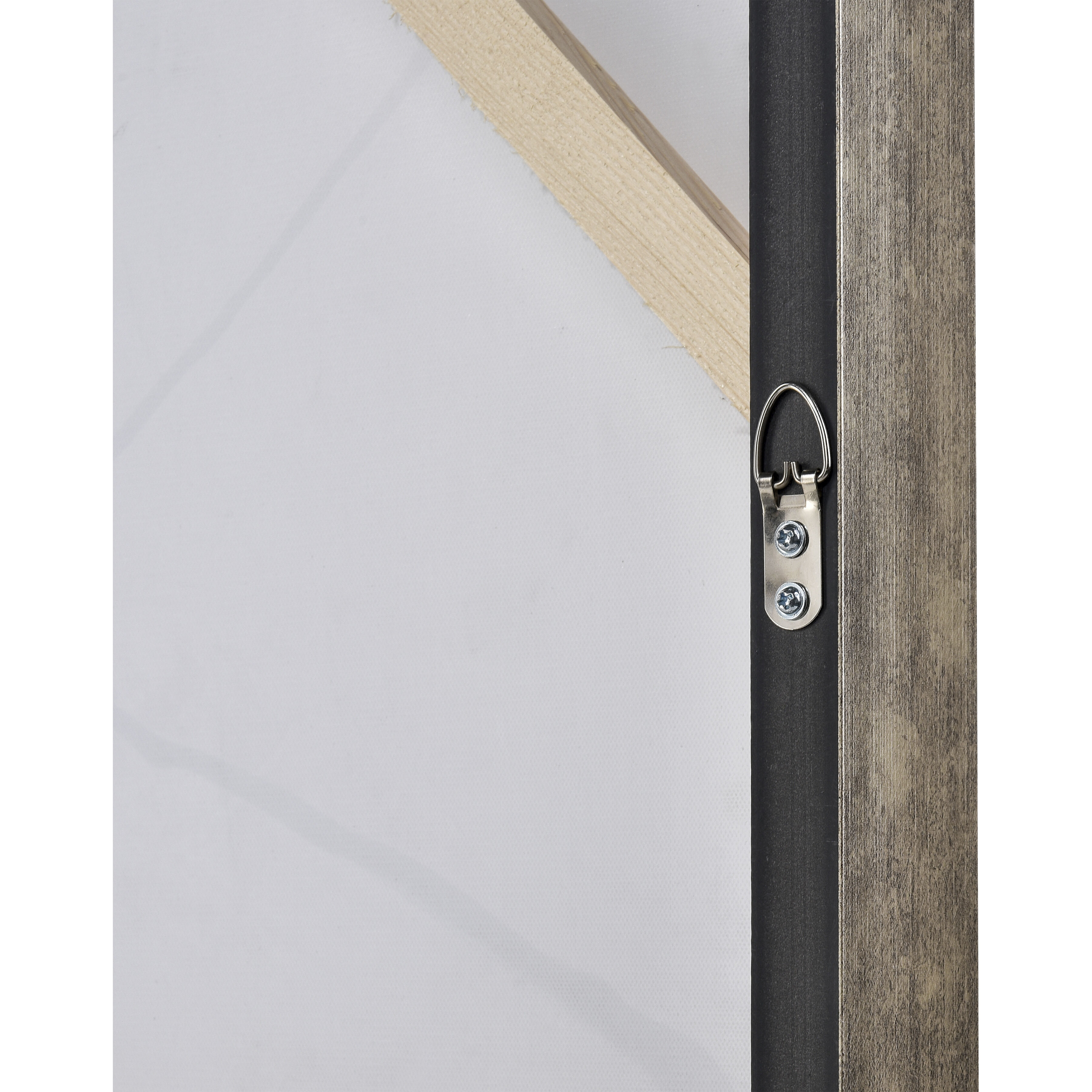 Kinetic Taupe with Aged White and Aged Wood Framed Wall Art, Abstract