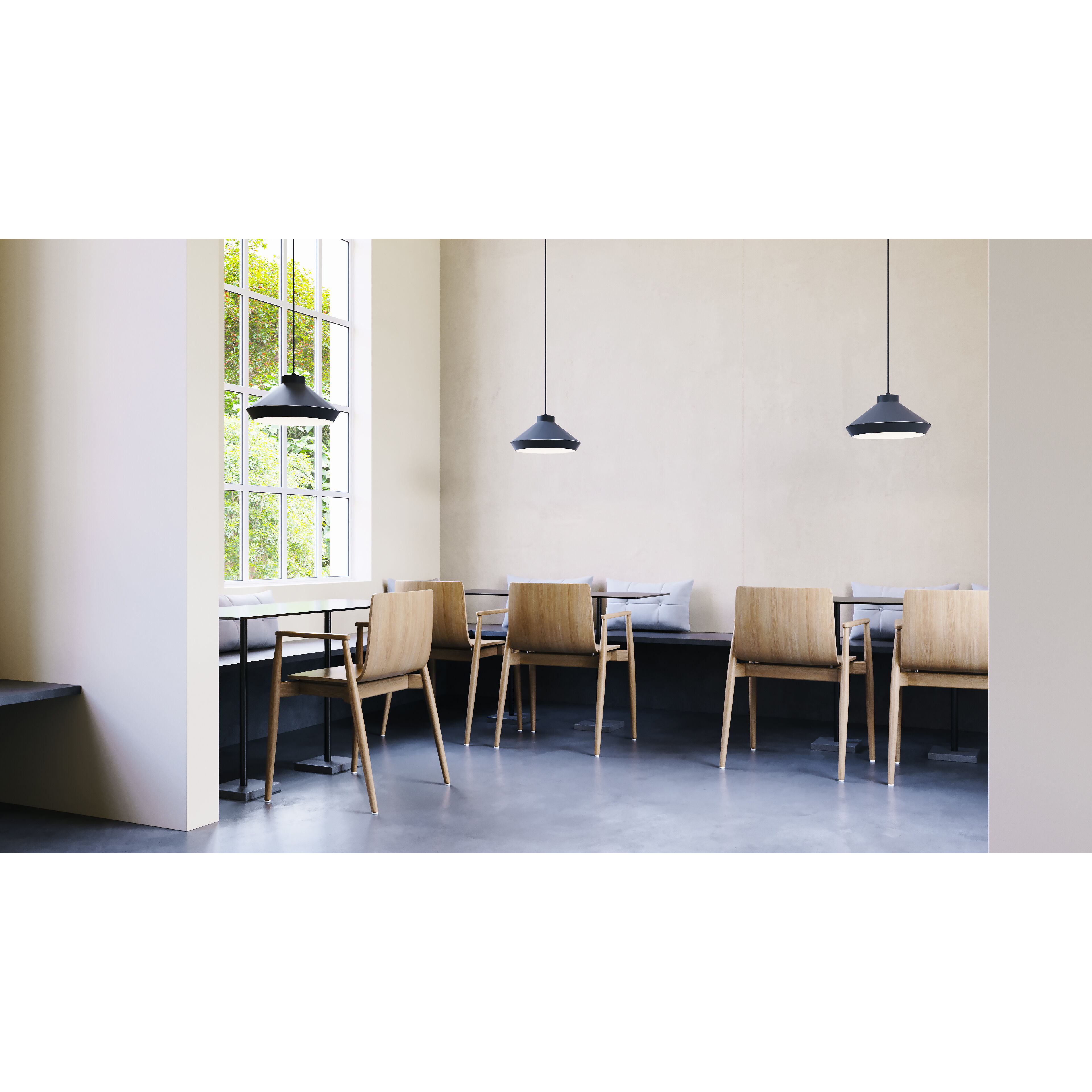 Koma LED 15 inch Satin Black Pendant Ceiling Light