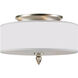 Luxo 3 Light 14 inch Satin Nickel Semi Flush Ceiling Light