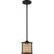 Malaya 1 Light 6 inch Aged Bronze Brushed Mini Pendant Ceiling Light