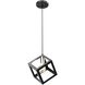 Polygon 1 Light 10.75 inch Satin Nickel and Graphite Pendant Ceiling Light