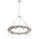 Devon Park 9 Light 31 inch Brushed Nickel and Grey Wood Chandelier Ceiling Light