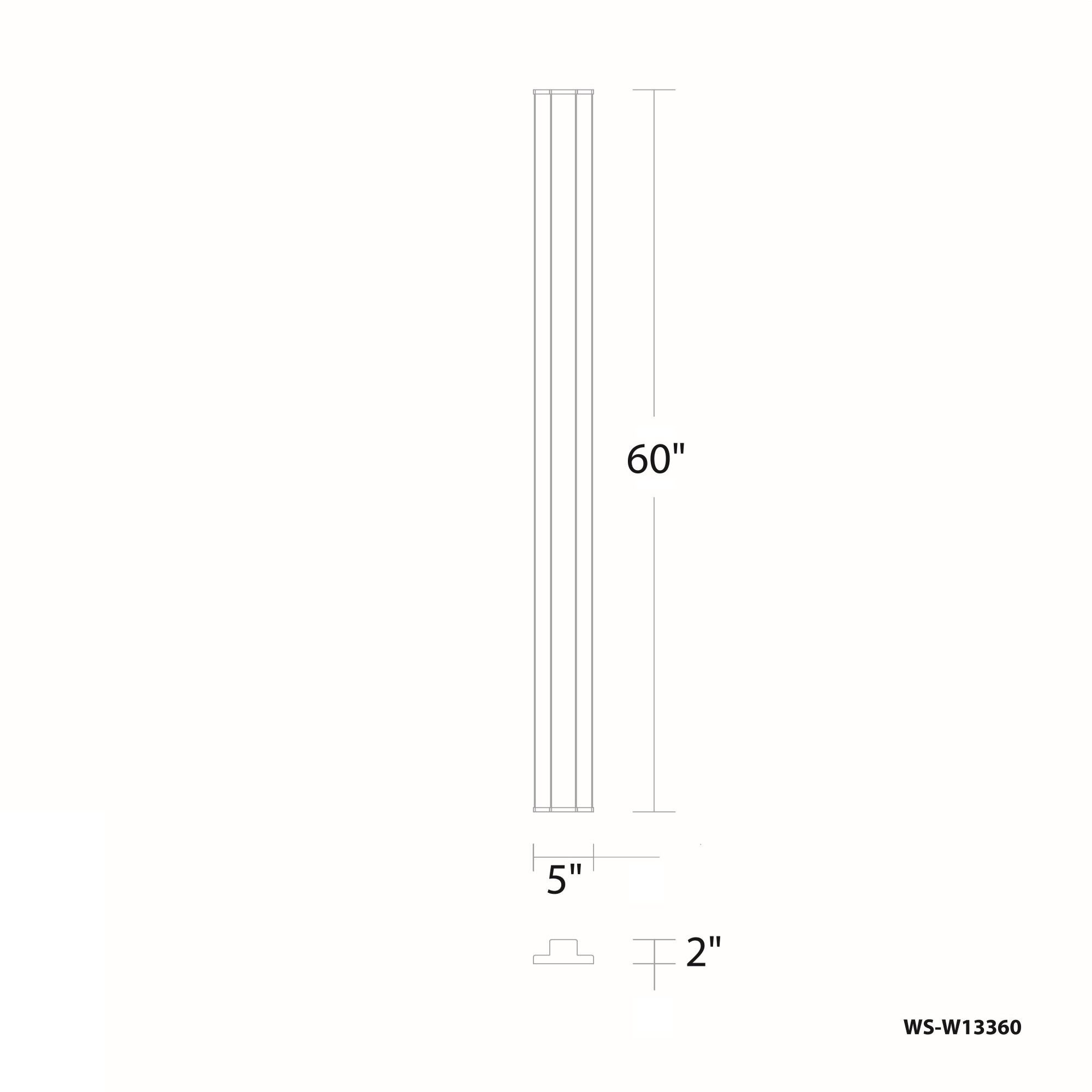 Revels LED 60 inch Black Outdoor Wall Light in 3500K, dweLED