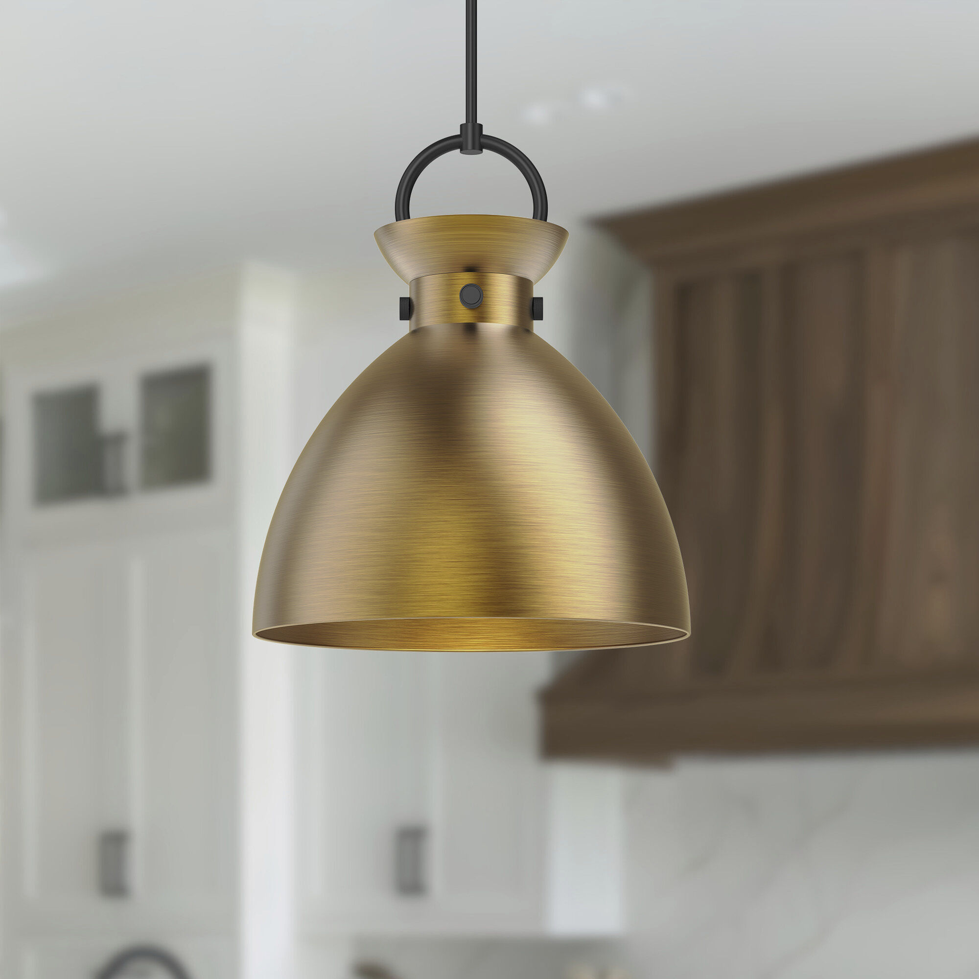 Alora Mood Waldo Pendant Ceiling Light in Matte Black and Aged Gold