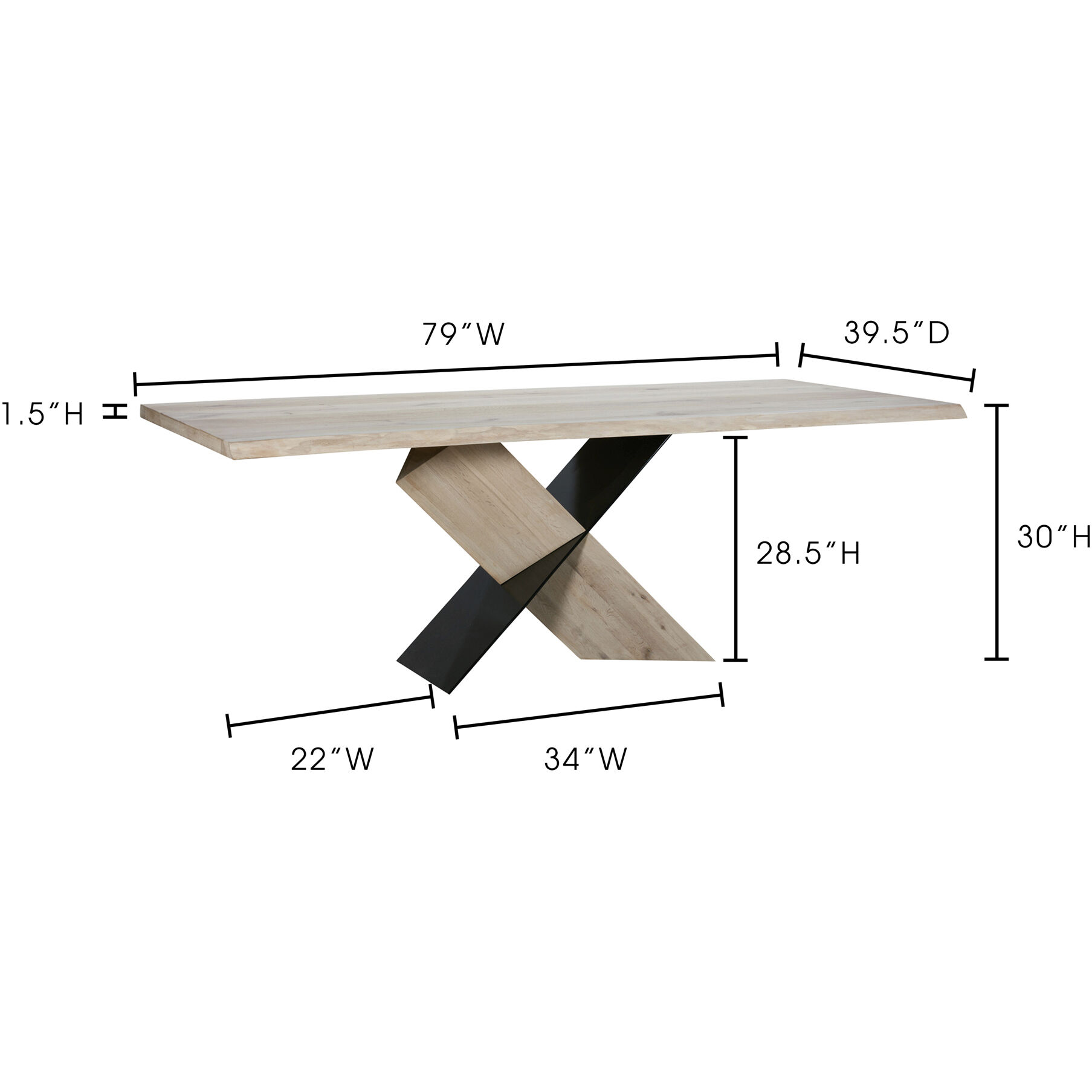 Instinct 79 X 39.5 inch Natural Dining Table