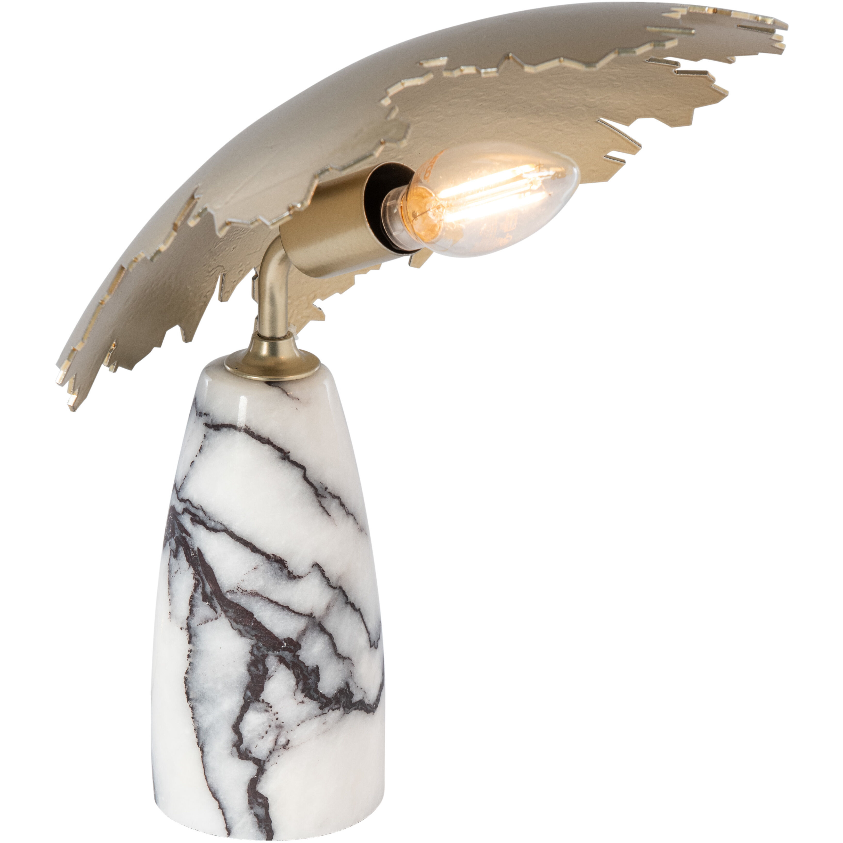 Pangea 10 inch 60.00 watt Modern Brass Mini Table Lamp Portable Light in Lilac Marble