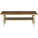 Maeve 52 X 19.5 inch Brushed Brass and Walnut Cocktail Table