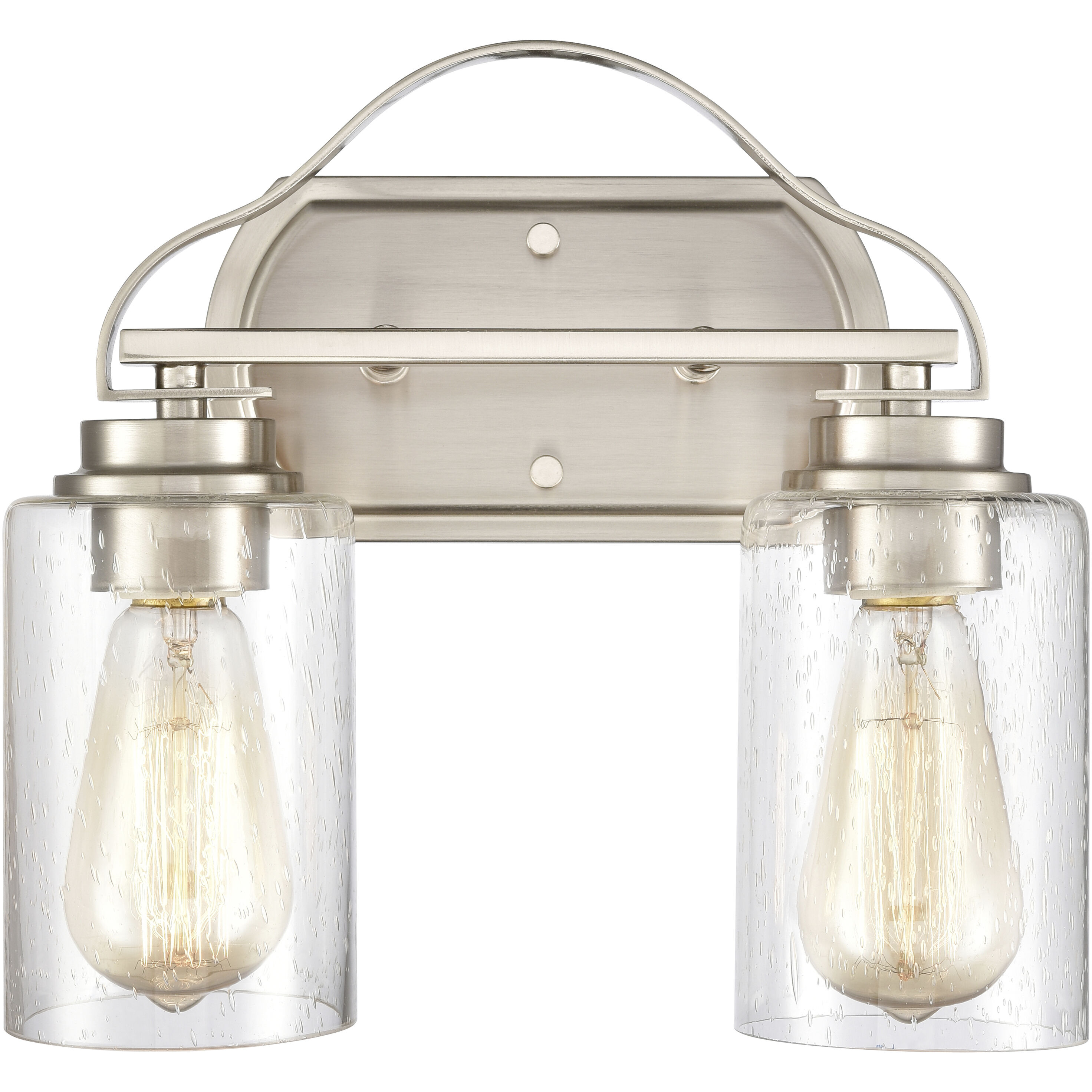 Market Square 2 Light 12 inch Brushed Nickel Vanity Light Wall Light