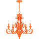 Valencia 5 Light 25 inch Shiny Orange Chandelier Ceiling Light