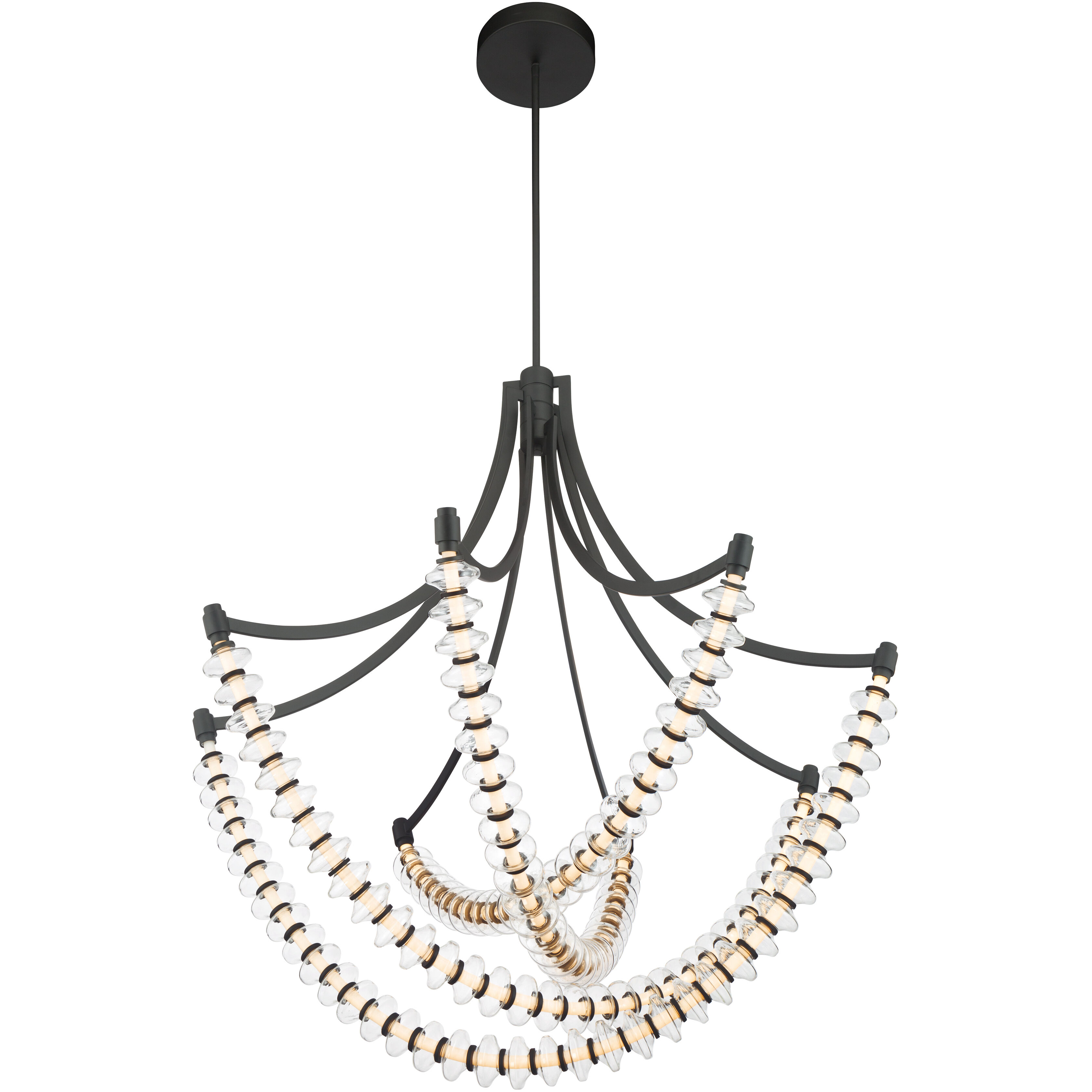 Pearl LED 39.25 inch Dark Matte Black Chandelier Ceiling Light