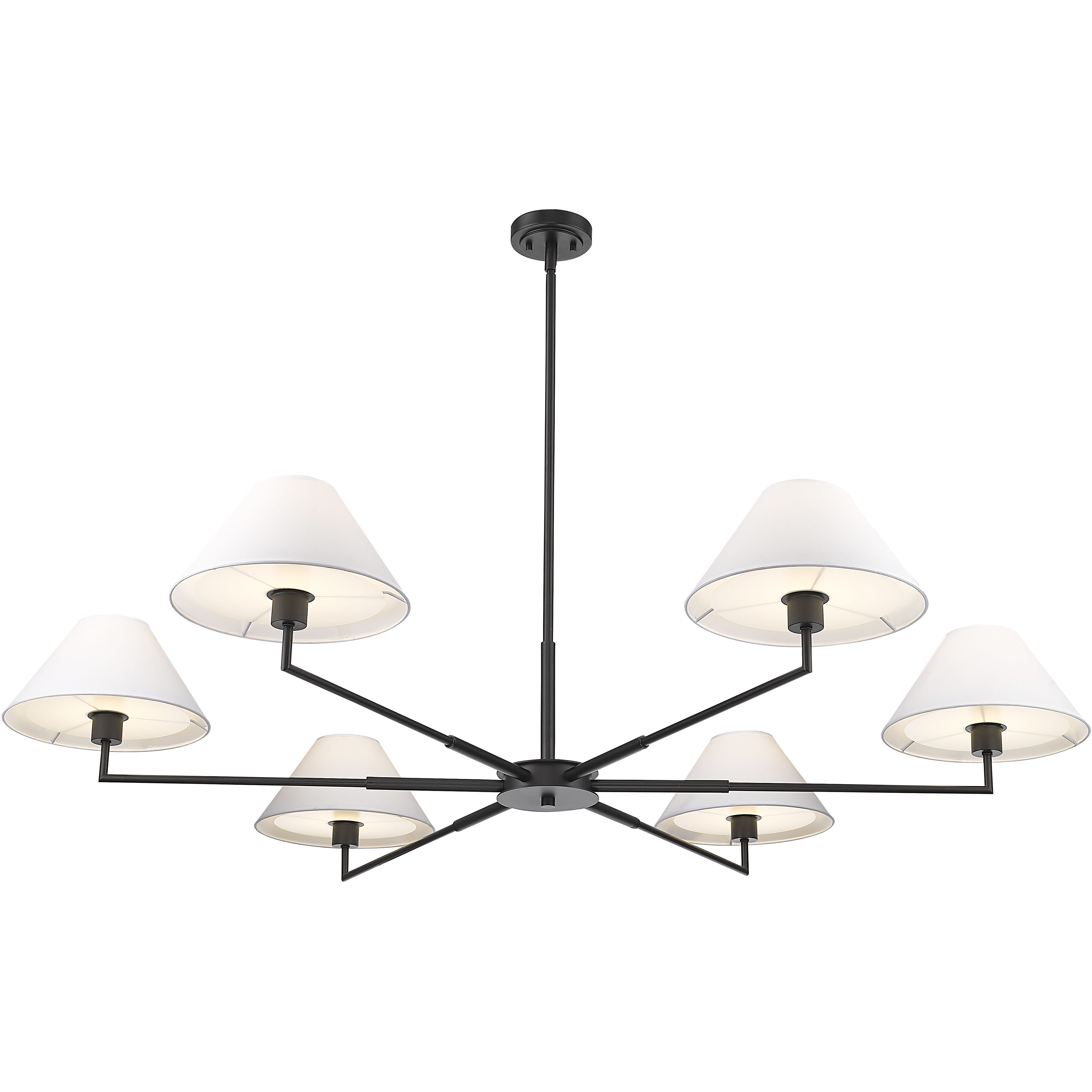 Leila 6 Light 63 inch Matte Black Chandelier Ceiling Light