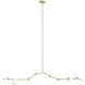 Hampton LED 10 inch Brushed Brass Chandelier Ceiling Light in Clear Glass