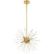 Utopia 6 Light 20 inch Satin Brass Pendant Chandelier Ceiling Light