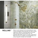 Rollins LED 24 inch Black with Heritage Brass Bath Light Wall Light in Black / Heritage Brass, Vertical