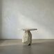 Polyhedron 32.5 X 31 inch White Marble Side Table