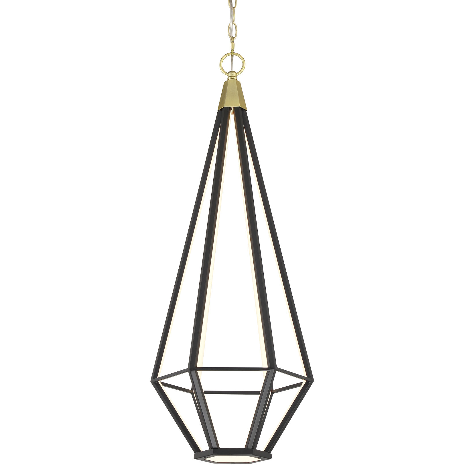 Dripping Gems LED Soft Brass And Black Pendant Ceiling Light