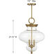 Bergdorf 3 Light 15 inch Warm Brass Pendant Ceiling Light