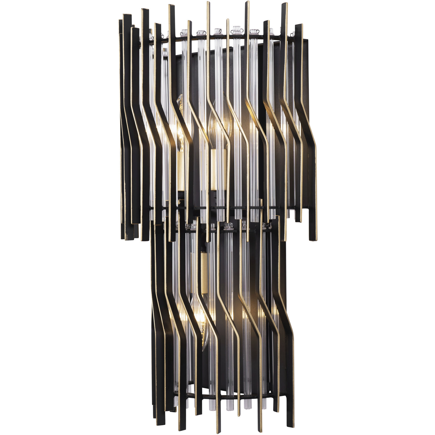 Park Row 3 Light 11 inch Matte Black and French Gold Wall Sconce Wall Light