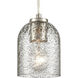 Sprinkle 1 Light 5 inch Satin Nickel Mini Pendant Ceiling Light in Ash Speckled Glass